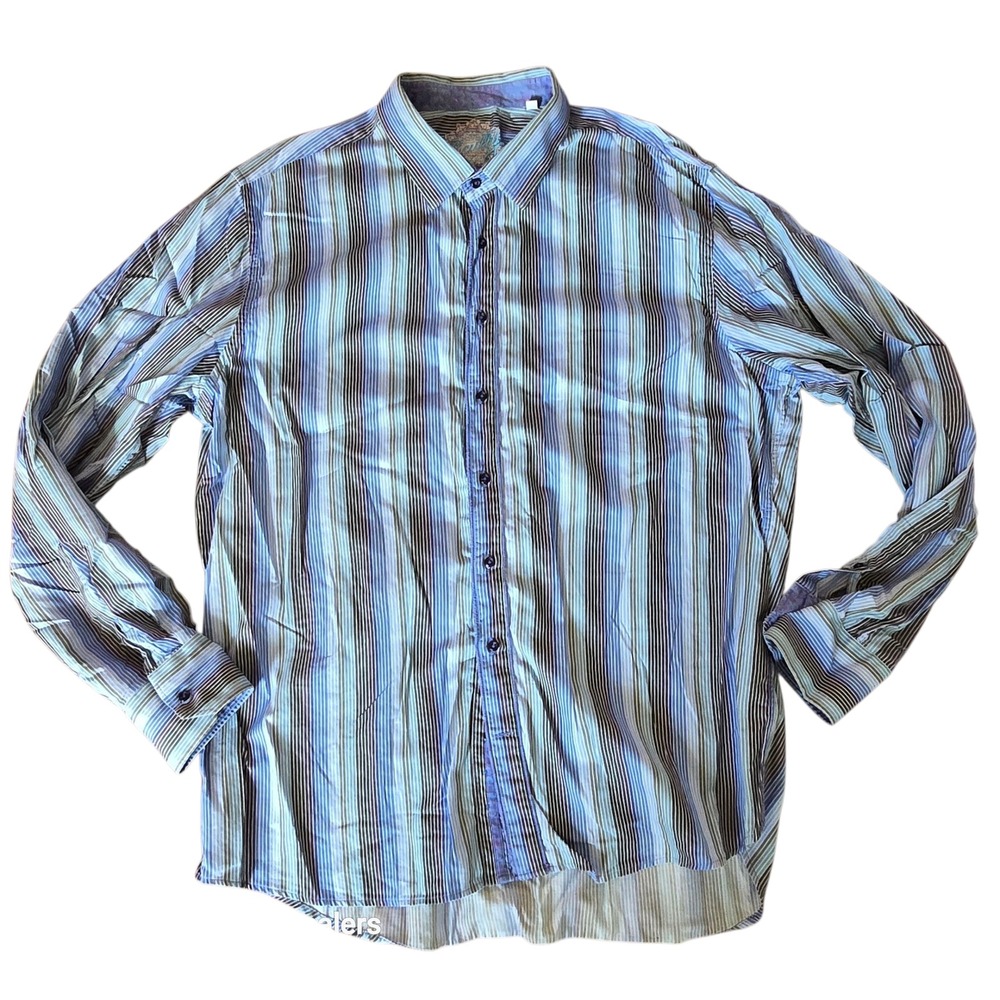 Scully Men's Striped Long Sleeve Button Up‎ Shirt Casual Dress